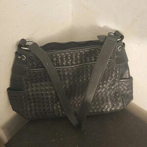 New Black leather purse